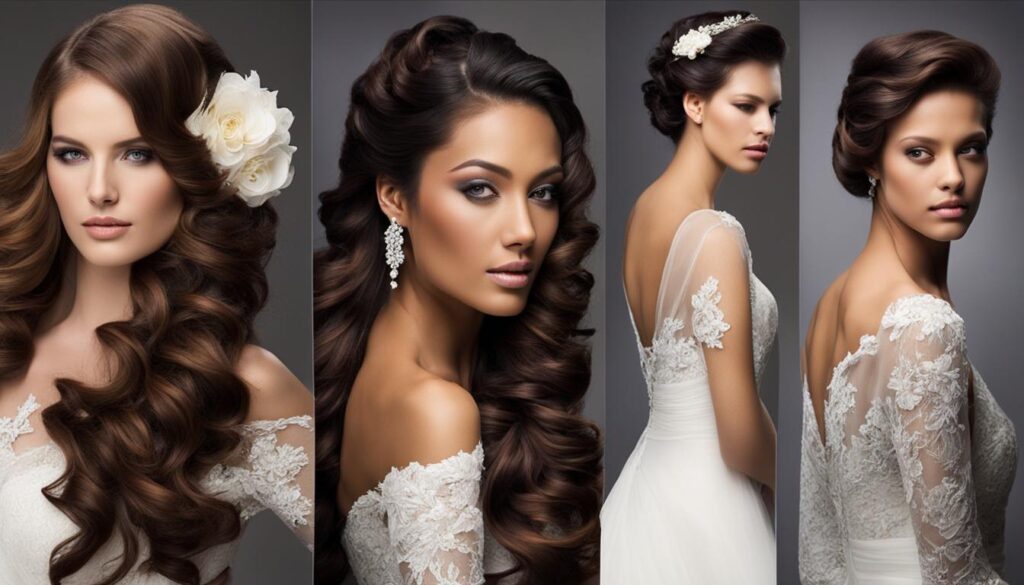 Wavy hair bridal hairstyles