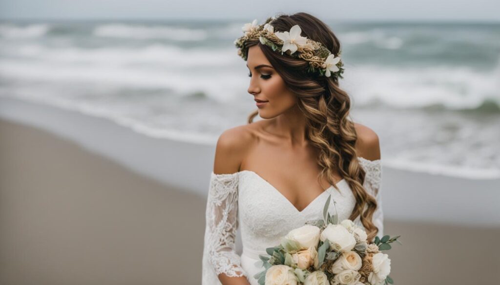 beach wedding hairstyles for medium-length hair